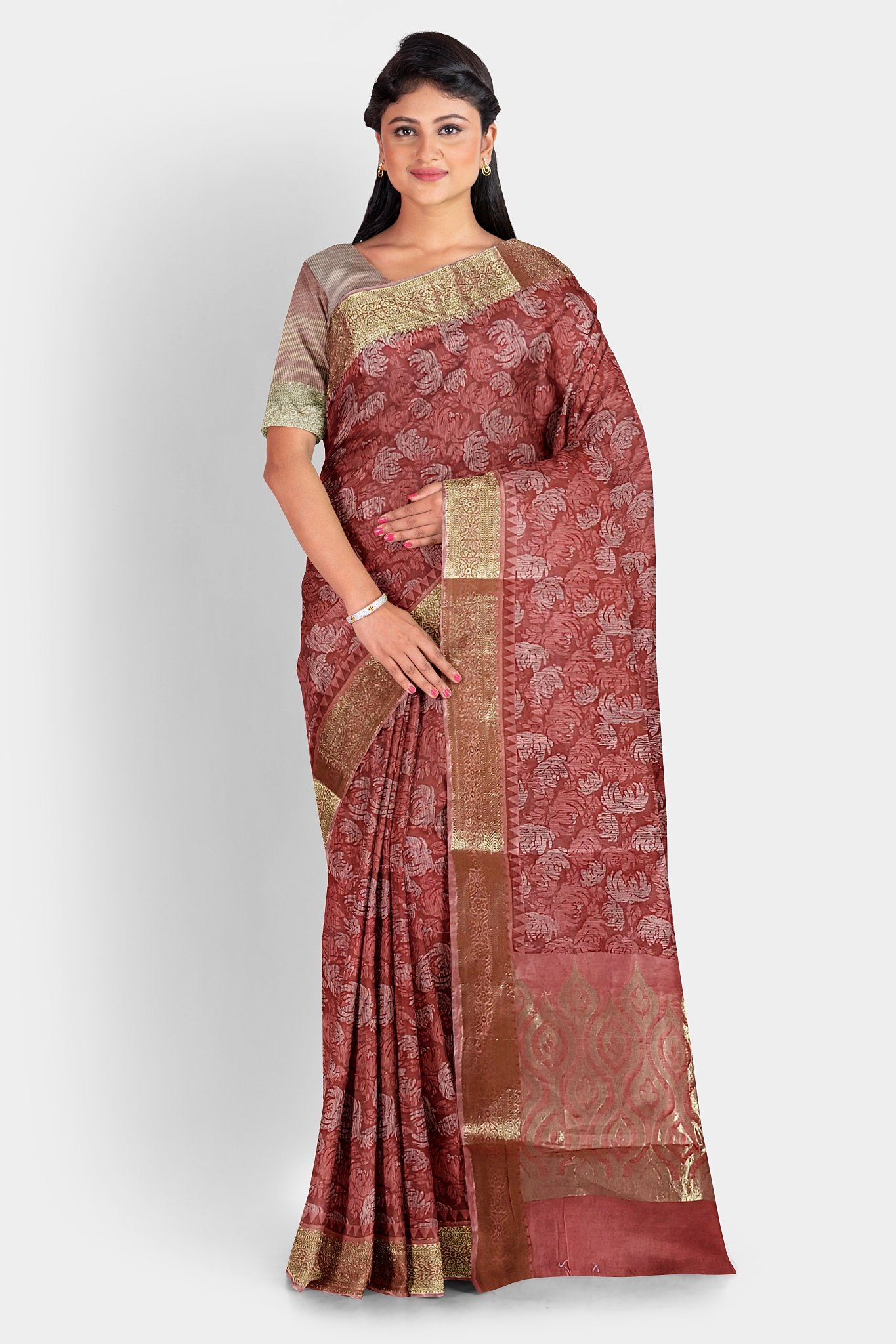 Multi Coloured Printed Saree
