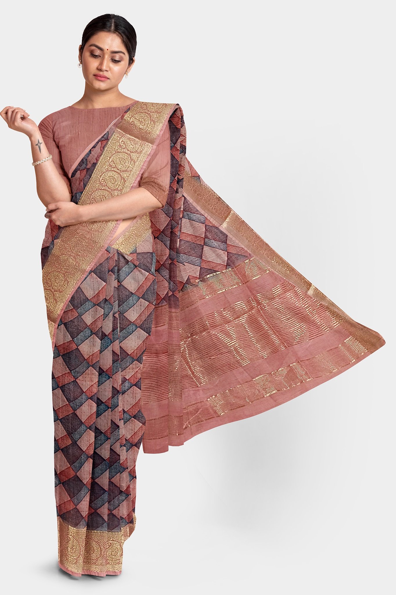 Multicolor Cotton Silk Saree