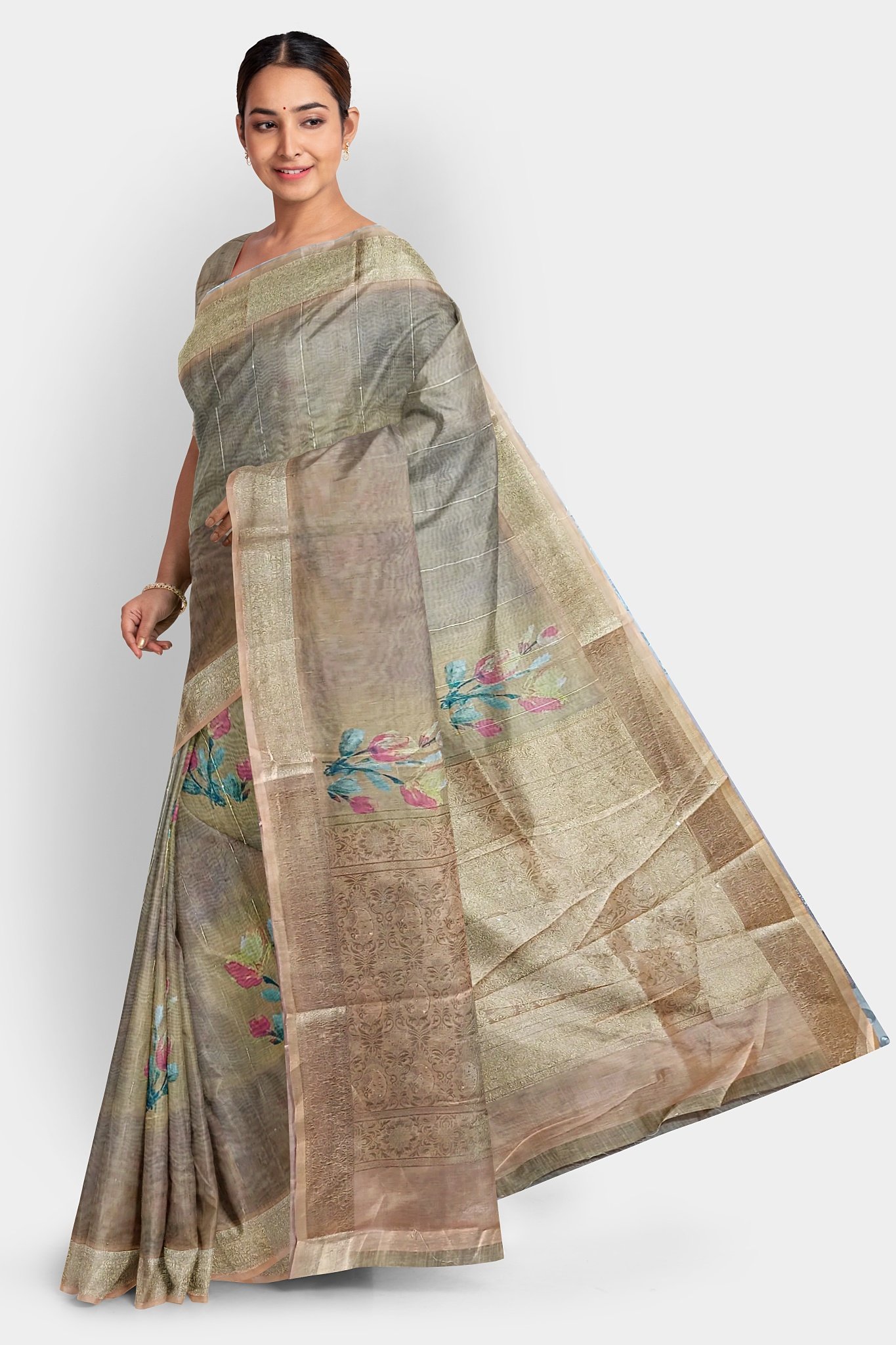 Beautiful Silk Saree with Sequence Work