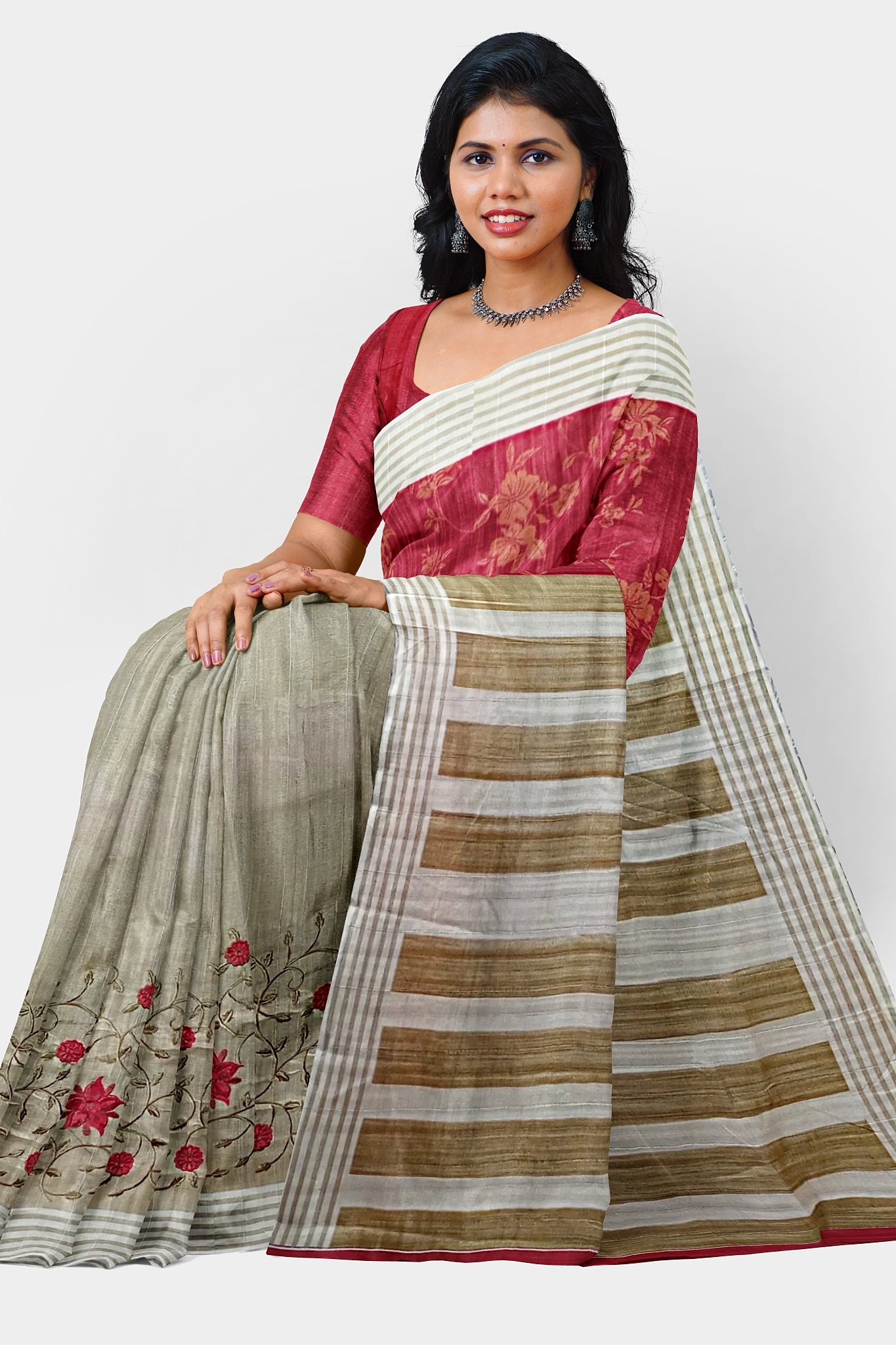 Half and Half Cotton Silk Saree